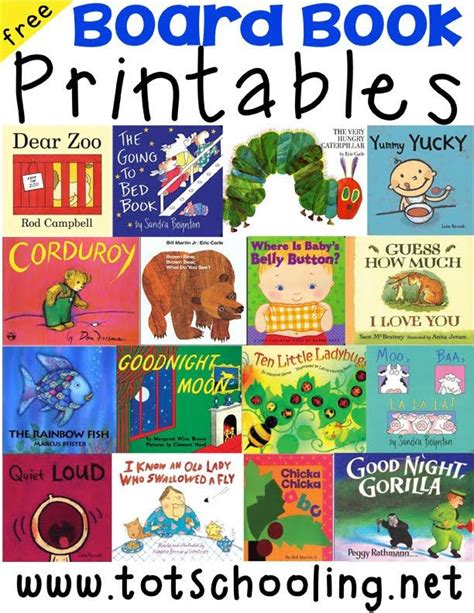 Board Book Printables for Toddlers | Preschool books, Preschool ...