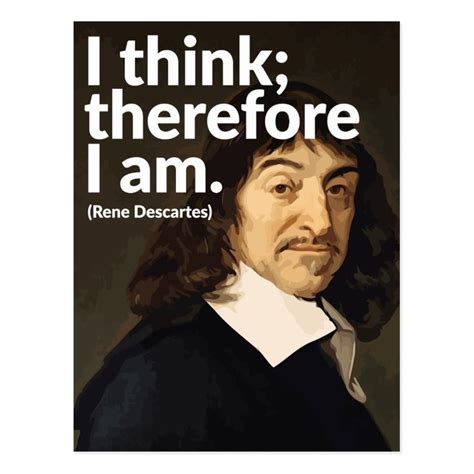 I think; therefore I am Postcard | I am quotes, Postcard, Writing words