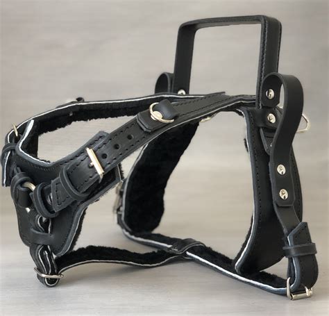 Y Front Leather Guide Dog Harness with Fixed Rigid Handle– Yupcollars