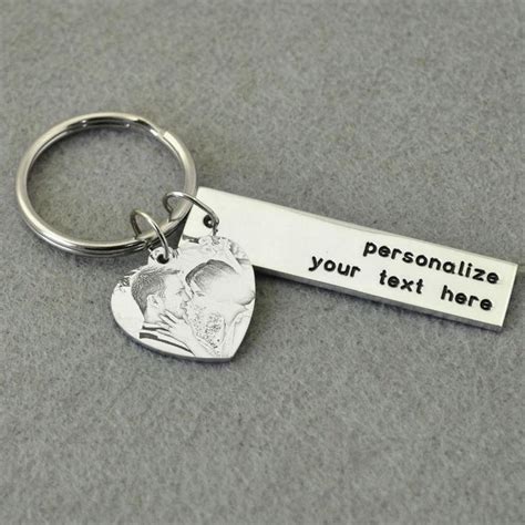 Personalized Photo Keychain With Personalized Text - Unique Executive Gifts | Photo keychain ...