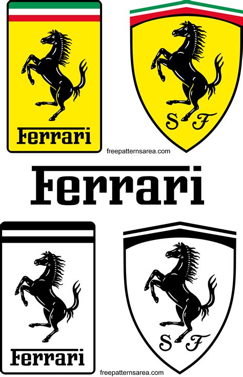 Ferrari Car Logo-Symbol Vectors - FreePatternsArea