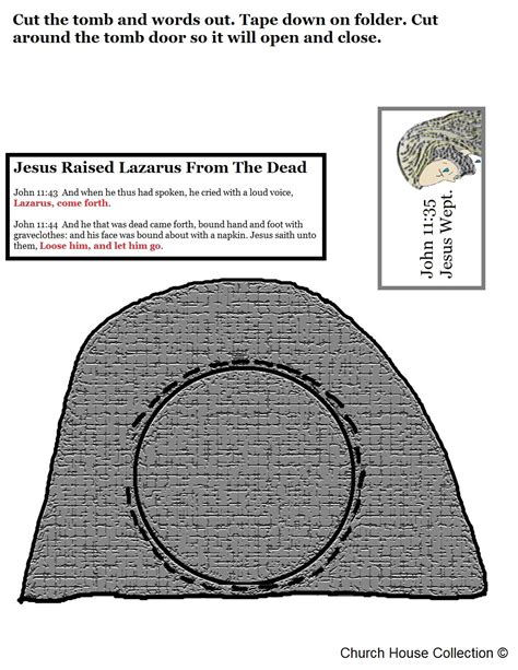 Church House Collection Blog: Jesus Raised Lazarus From The Dead Lapbook Craft For Kids In ...