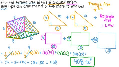 Question Video: Finding the Surface Area of Right Triangular Prisms | Nagwa