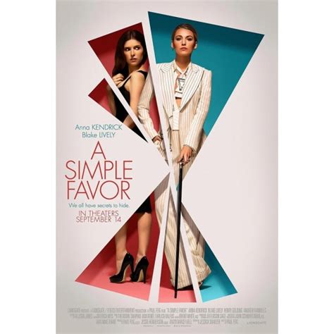 A Simple Favor Movie Poster | Best movies on amazon, Good movies, Movie posters