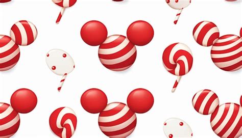 Premium Photo | There are many red and white balloons and a mickey mouse balloon generativ ai