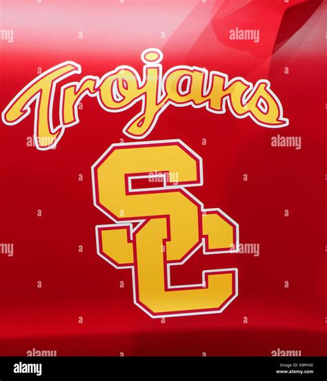 Car in colors of the USC Trojan Football Team with Logos Stock Photo ...