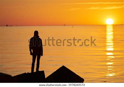 People Silhouette Standing Sunset Photos, Images & Pictures | Shutterstock