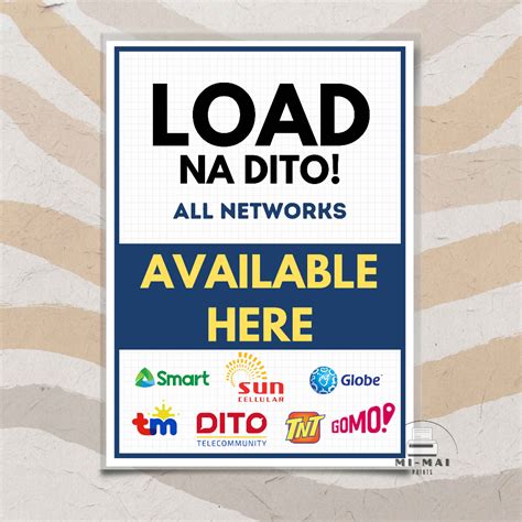 LOAD NA DITO SIGNAGE (A4 LAMINATED) / MI-MAI PRINTS | Shopee Philippines