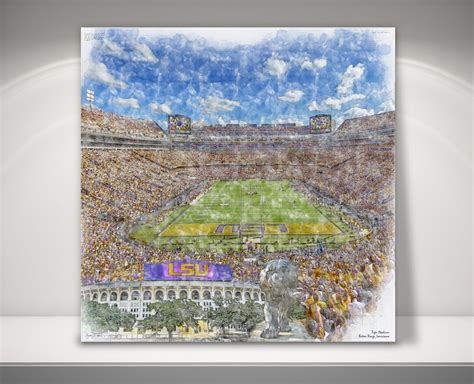 Tiger Stadium Sketch Art Canvas / Print Print Louisiana State - Etsy