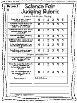 Science Fair Judge's Rubric | Science fair, Middle school science fair projects, Grade school ...