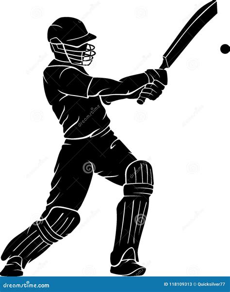 Cricket Player Bat Swing stock vector. Illustration of background - 118109313