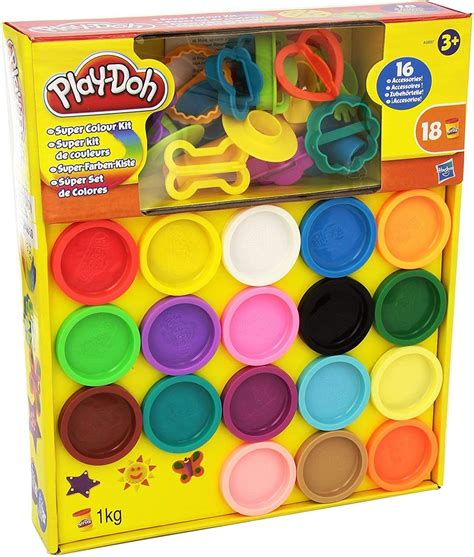 Play-doh Super Color Kit, 18 Fun Colors, 16 Tools and Accessories by Play-Doh: Amazon.it: Giochi ...