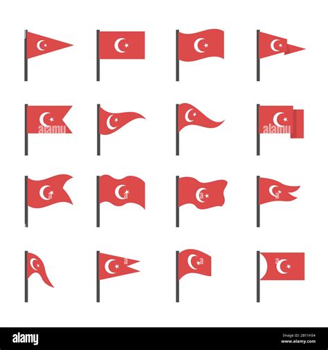 Flag of Turkey set. Red flags, Turkish Stock Vector Image & Art - Alamy