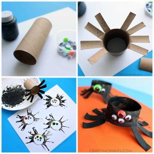 Two Toilet Paper Roll Spider Crafts for Kids - Crafty Morning