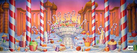 Kingdom of the Sweets Candy Bowl Scenic Backdrop by Kenmark Backdrops