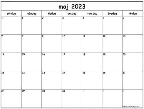 maj 2023 kalender Svenska | Kalender maj