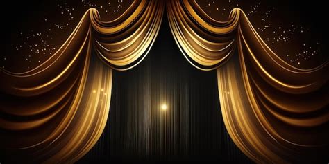 Premium Photo | Curtain frame in gold color