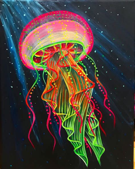 Funky jellyfish painting | Etsy | Jellyfish painting, Jellyfish art, Art