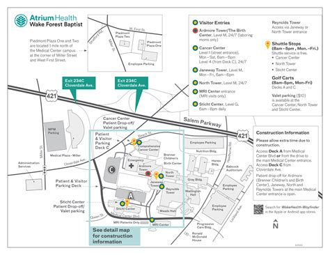 Maps, Directions and Parking | Atrium Health Wake Forest Baptist