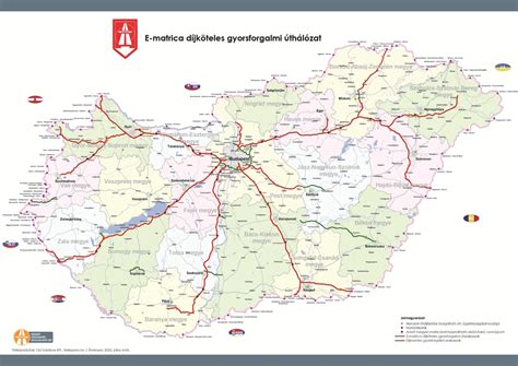 Toll road network in Hungary 2024