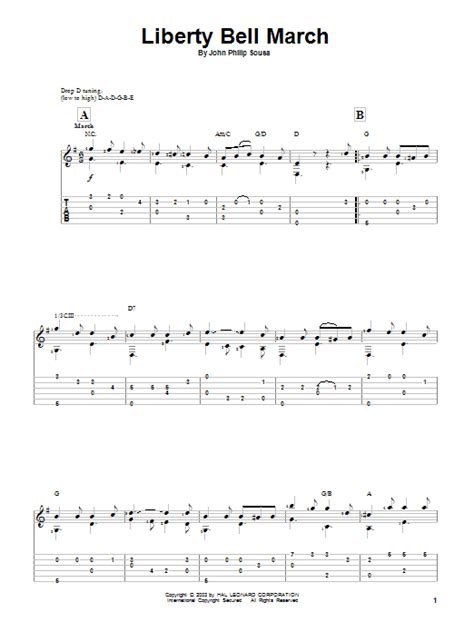 Liberty Bell March by John Philip Sousa Sheet Music for Solo Guitar at Sheet Music Direct