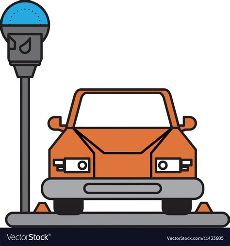 Car vehicle and parking meter design Royalty Free Vector