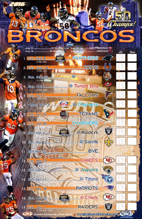 NFL Schedules | Just Incredible Design