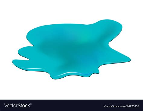 Puddle of water spill clipart blue stain plash Vector Image