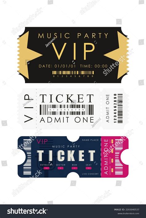 Ticket Template Set Ready Design Your Stock Vector (Royalty Free ...