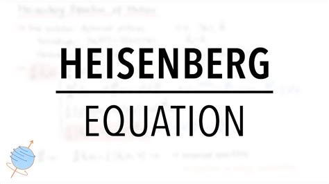 Heisenberg Equation of Motion for Operators | Quantum Mechanics - YouTube