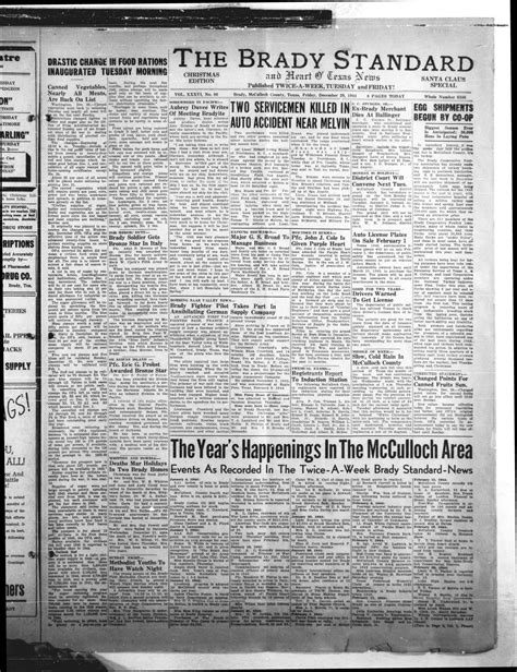 The Brady Standard and Heart O' Texas News (Brady, Tex.), Vol. 36, No ...