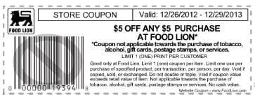 Food Lion Coupons | $5 off $5 Purchase at Food Lion |Living Rich With ...