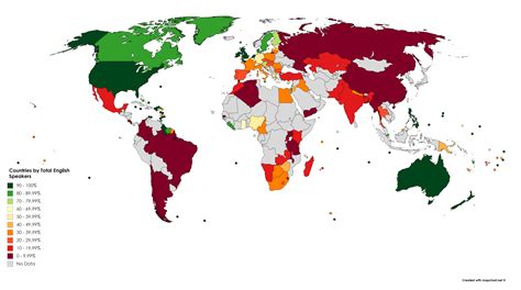 My map of total English speakers using very reliable sources (aka Wikipedia...) : r/MapPorn