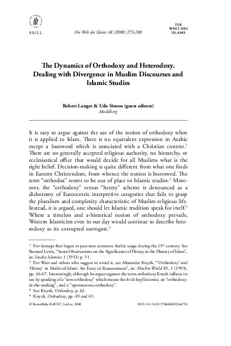 (PDF) The Dynamics of Orthodoxy and Heterodoxy: Dealing with Divergence ...