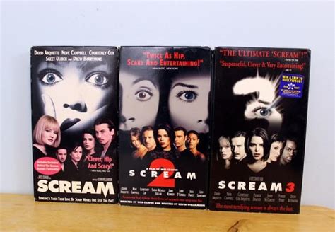 Scream VHS Collection Scream 1-3 Dimension Films 90s Horror Slasher Movies Wes Craven Neve ...