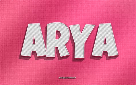 Download wallpapers Arya, pink lines background, wallpapers with names ...