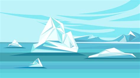 North Pole with melting icebergs 2473949 Vector Art at Vecteezy