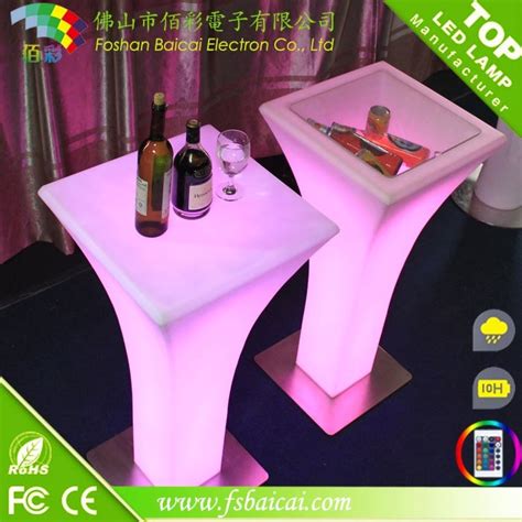 LED Furniture for Wedding Used Round Glass Top Iron Base LED Table - China LED Outdoor Furniture ...