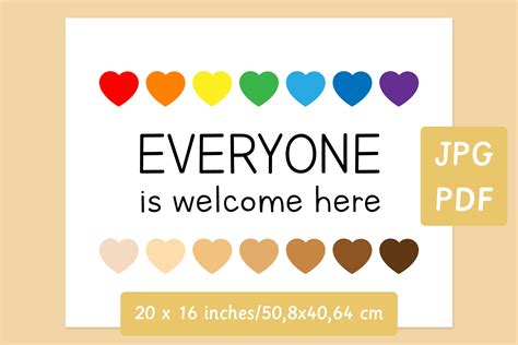 Everyone is Welcome Here Poster Graphic by Let´s go to learn ...