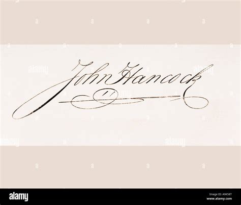 Signature of John Hancock, 1737 - 1793. American revolutionary leader ...