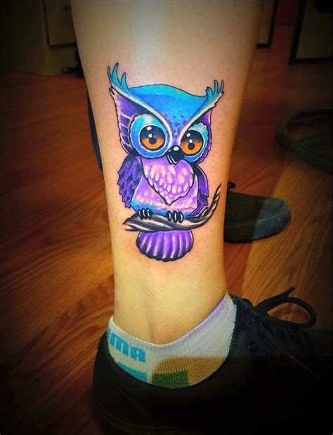 Purple owl | Cute owl tattoo, Owl tattoo design, Antler tattoos