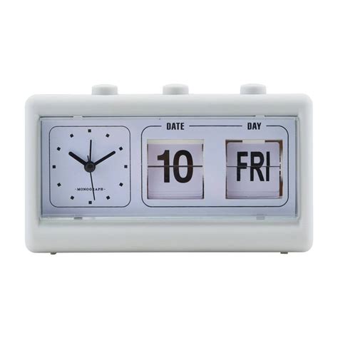 Clock with alarm calendar white – Artofit