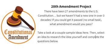 28th* Amendment Project (Inquiry learning project assignment and slides)