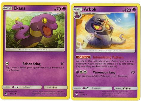 Pokemon Evolution Set - Arbok & Ekans - Sun Moon Shining Legends 37/73 Card lot : Buy Online at ...