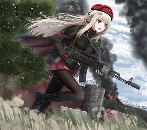 Free download | HD wallpaper: anime, anime girls, AK-74M (Girls Frontline), long hair, blonde ...