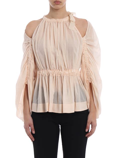 Blouses Fendi - Light pink cotton voile blouse - FS6994AITH2CE