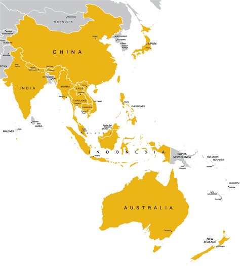Blank Map Of Asia And South Pacific - United States Map