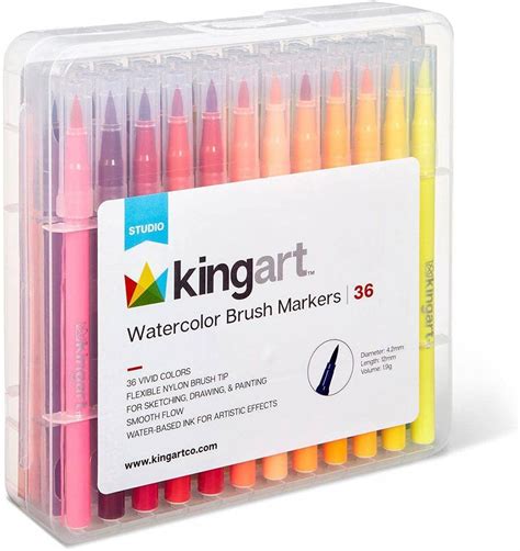 Amazon.com: KINGART Marcadores de pincel para acuarela, 36 piezas, multicolor, 410-36 : Arte y ...