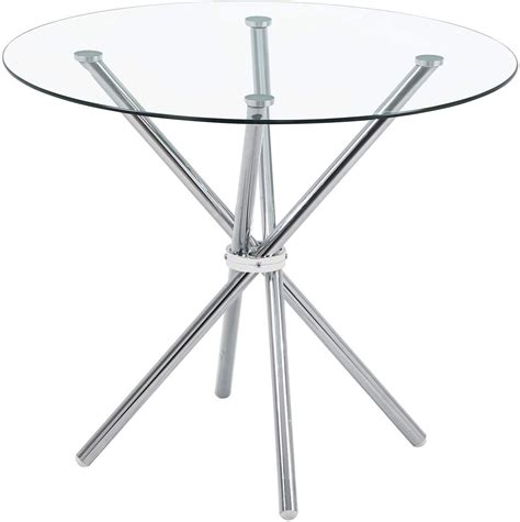 5 Pieces Modern Dining Set Round Glass Table and 4 PU Leather Chairs for Dining Room Home ...