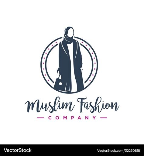 Hijab fashion logo design Royalty Free Vector Image